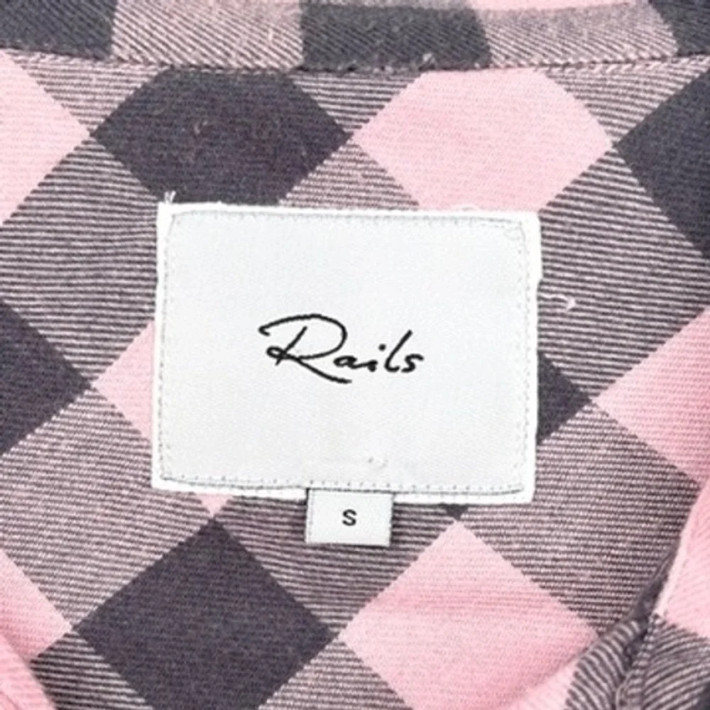 Rails‎ Milo Button Down Shirt Pink Charcoal Bubblegum Buffalo Check Plaid Size S